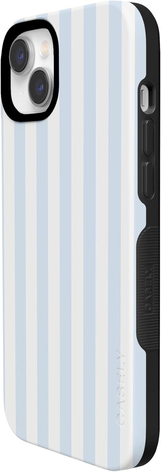 Casely iPhone 14 Case | Blue Stripes | Sunday Best | Bold Protective Design | Compatible with MagSafe