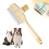 Pet Hair Removal Comb Flea Comb,2025 New Multifunctional Cat Dog Brush for Massaging and Cleaning Shedding Pet Hair,Cat Grooming Brush with Release Button Yellow1pcs