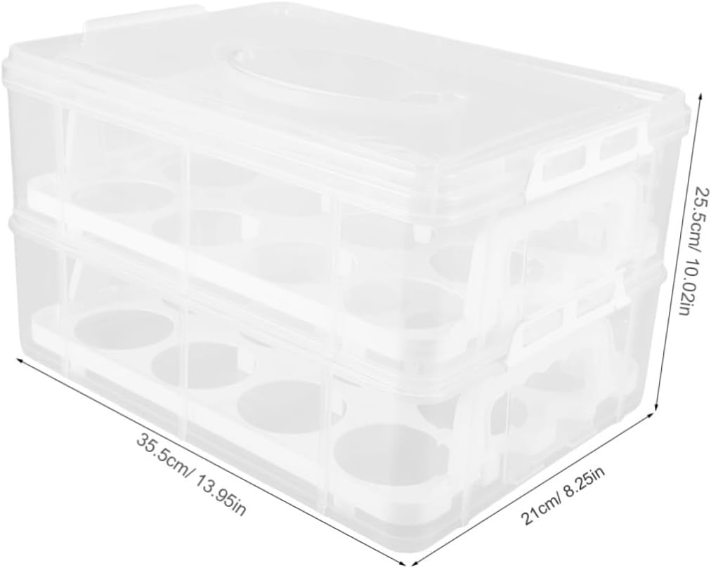 STOBAZA Cupcake Holder Lid Cake Transport Box Dessert Carrying Case Egg Tart Carrier Multi-purpose Storage for Bakery Portable Easy to Carry for Parties and Daily Use