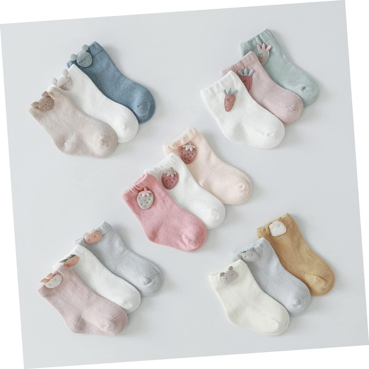 3pair Adorable Cartoon Socks of Cotton Socks for Boys Girls Soft Breathable Footwear for Newborns s Months