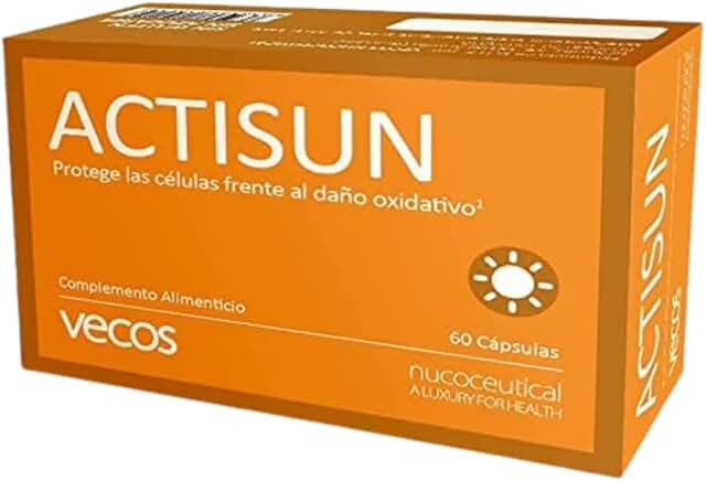 Actisun Vecos con Betacaroteno para un Bronceado Natural y Luminoso | Antioxidante con Vitaminas C y E para la Protección de la Piel contra Radiaciones Ultra Violetas y Radicales Libres