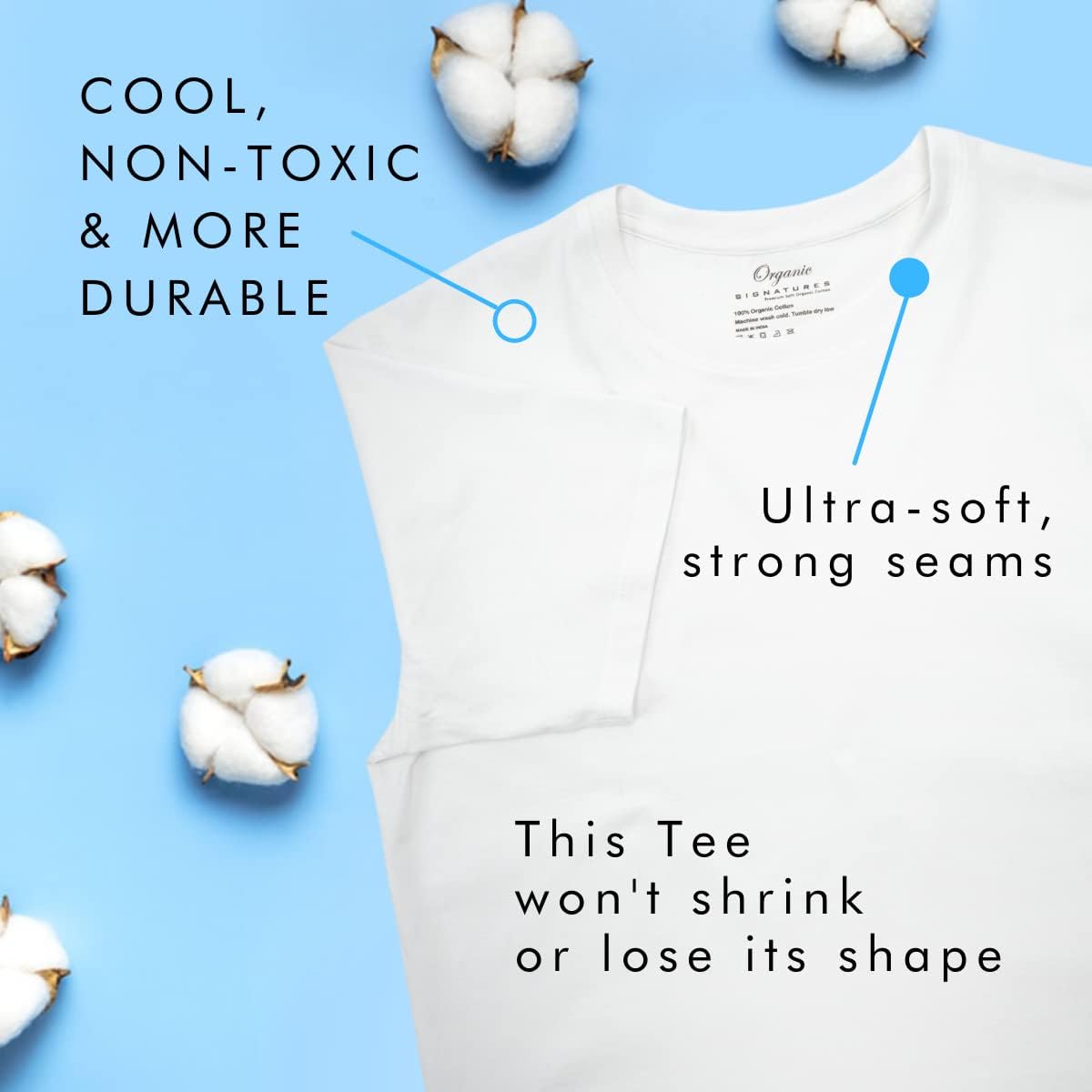 Organic Signatures Crewneck 100% Certified Organic Cotton, Soft Shirts for Men - Image 4