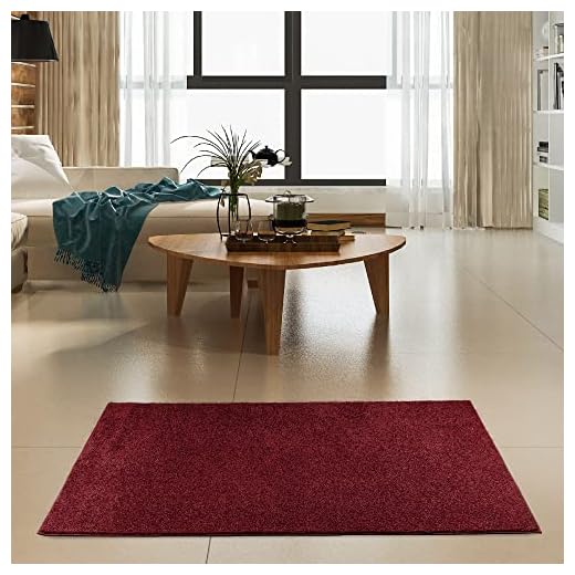 Ambiant Pet Friendly Solid Color Area Rugs Burgundy - 3' x 5'
