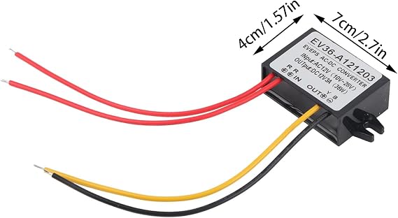 AC10-28V DC12V, AC to DC Rectifier, AC to DC Converter Suitable for Vehicle Screen, Surveillance Camera, Fan, Water Pump, Motor, Router (3A) (1)