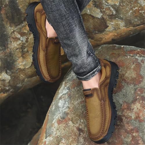 Men’s Casual Leather Shoes Breathable Loafers Lightweight Men Driving Shoes Slip On Fashion Boat Shoes Outdoor Non-Slip Comfort4