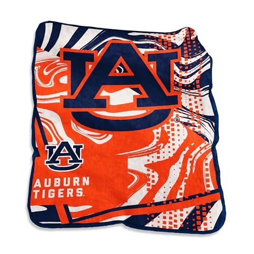 Logo Brands NCAA Auburn Tigers Swirl Raschel Throw Blanket – 50 x 60 Soft Fleece Blanket, Officially Licensed Collegiate Design, Cozy Throw for Tailgating, Game Day, & Home Décor