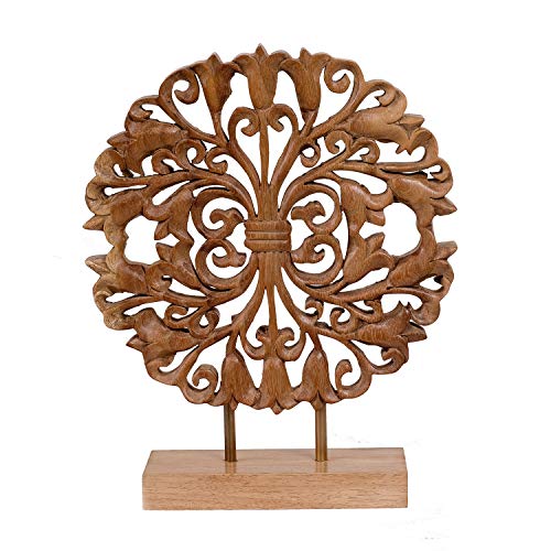 Decozen Handmade Wooden Decor Sculpture Made from Solid Wood for Shelves, Console Table Decor Centerpiece Ideal for Living Room, Family Room, Guest Room, Study Dorm Room