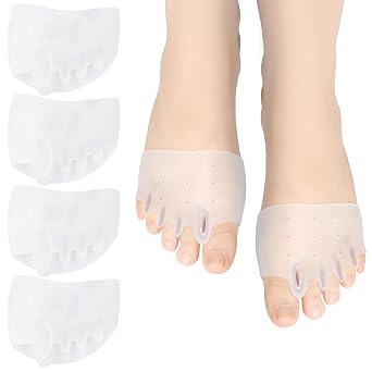 4PCS Silicone Toe Separators Toe Spacers for Women and Men Breathable Soft and Comfortable Silicone Foot Cushions Toe Straightener Stretcher