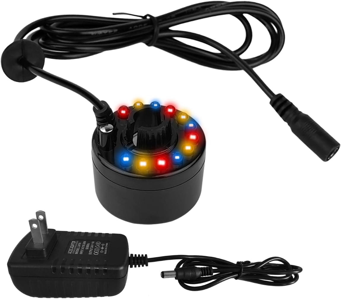 Mist Maker, Indoor Fountain Mister Foggers, Small Pond Fog Machine Atomizer Air Humidifier Perfect for Water Feature, Halloween