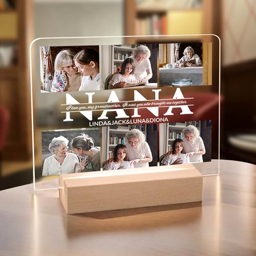 AIFLM Lampara Personalizada con Foto - Regalo Personalizado para Abuela - Regalos Originales para Bisabuela - Ideas Regalos para Abuelas de Navidad Cumpleaños - Regalo dia de la Abuela