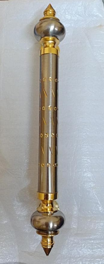 Homeproducts4u Brass Door Handle, SilverGold Finish 10 Inch sutable for Main Doors.