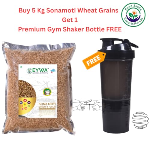 Image of Organic Sonamoti Wheat Grains Seeds (5 Kgs) | For Farming, Sowing & Agriculture Use | Produce of India | 100% Natural & Non-GMO | By Eywa