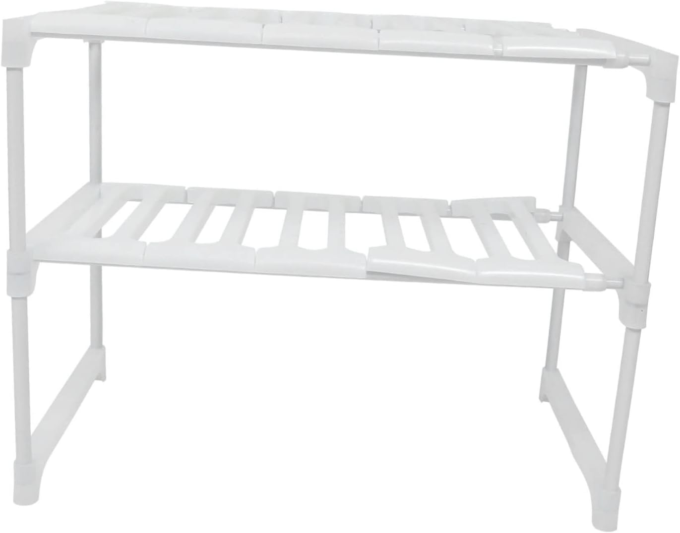 Under Sink Organizer Rack Adjustable Storage Shelf for Kitchen Bathroom Space-Saving Holder for Kitchen Supplies Easy to Clean Multi-Purpose Design Strong Pressure Resistance