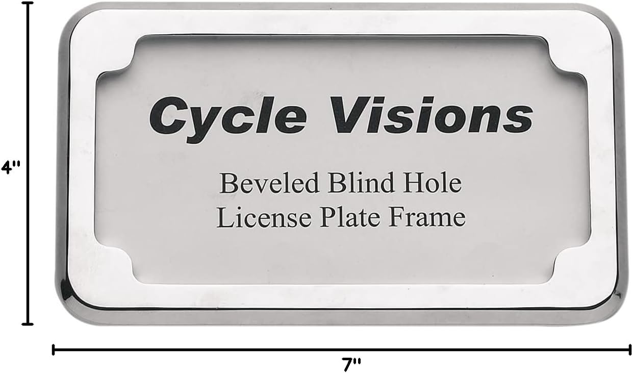 Chrome Beveled License Plate Frame CV-4615