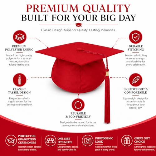 Image of Raj Costume Graduation Gown, Cap & Sash Set for Kids & Adults | Matte Polyester Academic Convocation Dress | Graduation Ceremony Robe for School, College & University Degree Day