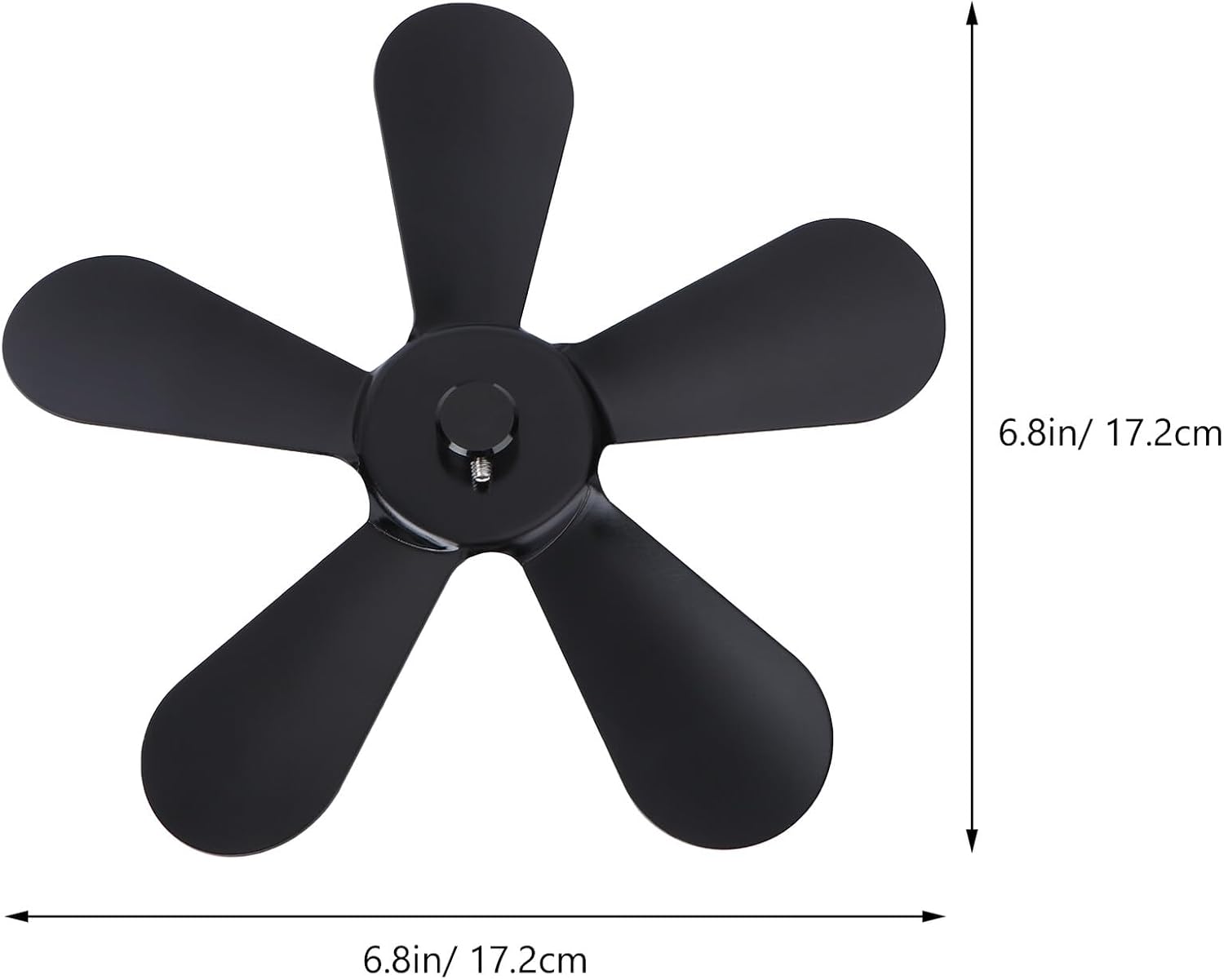 VICASKY Aluminum 5-blade Fireplace Fan Prop Replacement Small Heat Powered Stove Fan Accessory for Residential Wood-burning Stove Heating