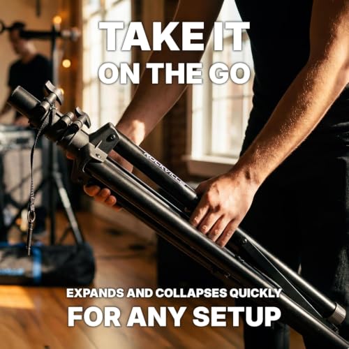 Image of Rockville RVES1 Pair Adjustable Tripod PA Speaker Stands with Carry Bag