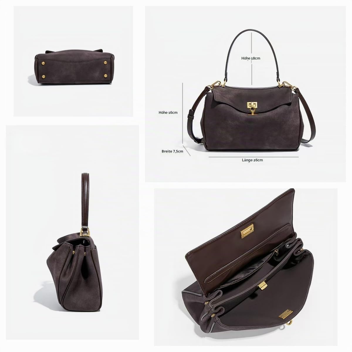 Handtasche Geräumige, Mattierte Achseltasche, Modische Schulter-/Umhängetasche Für Damen