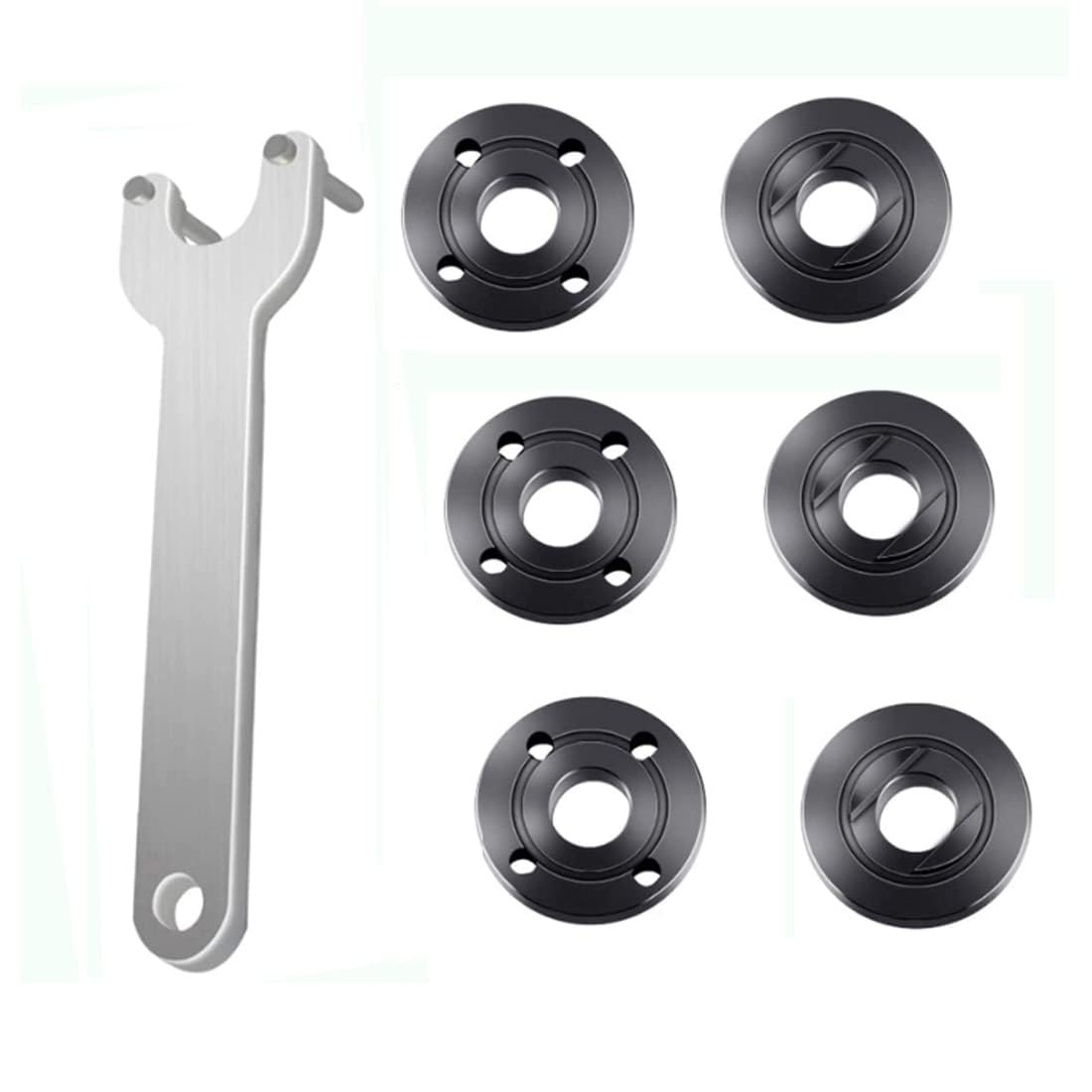 Dzxin Grinder Wiht Nuts Angle Grinder Attachments,Grinder Flange Angle Wrench Metal Lock Nut Fit For Dw Milwaukee Makita 193465-4 Compatible With Bosch Black & Decker Ryobi 4.5" 5" 5/8-11