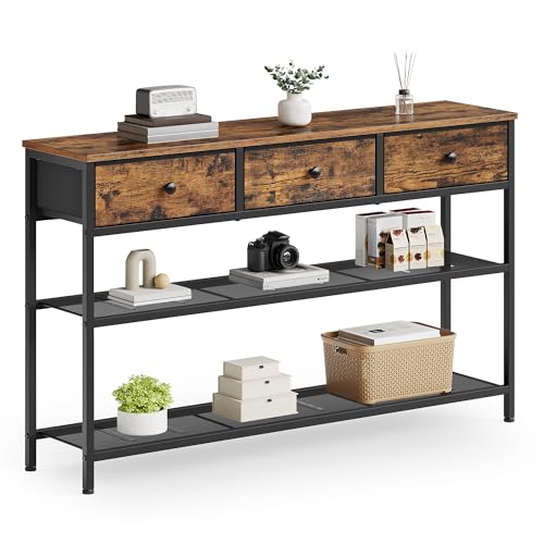 SONGMICS Narrow Console Table with Drawers