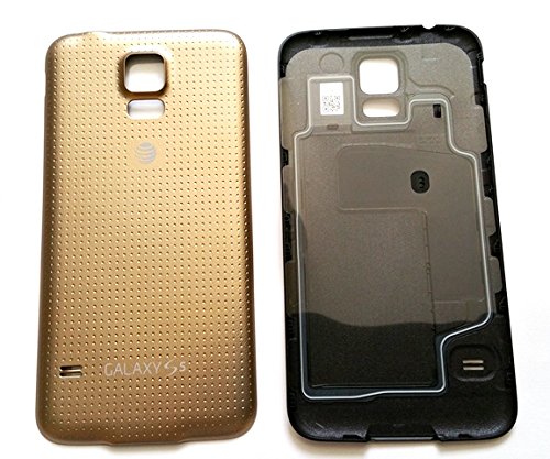 OEM Original Battery Door Cover Housing Back Case for Samsung Galaxy S5 AT&T G900A Replacement Back Cover (Gold)