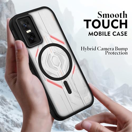 Image of V-TAN Back Cover for Infinix GT 30 Pro 5G | TPU | Transparent Crystal Clear Magnetic Case Compatible with Infinix GT 30 Pro | Slim Fit, Camera Protective Shockproof Mobile Cover Design (Black)