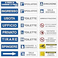 Etichette Adesive Toilette Uomo/Donna/Disabili - PVC Morbido, 14,5x5 Cm, Made In Italy