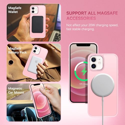 Coque iPhone 12 Pro antichoc rose compatible MagSafe protection militaire
