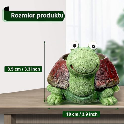 Guidre dekoracja ogrodowa w kształcie żółwia, doniczka na kwiaty, sukulenty, doniczki w kształcie zwierzęcia, z żywicy, do kaktusów, do domu, biura, na biurko, na balkon