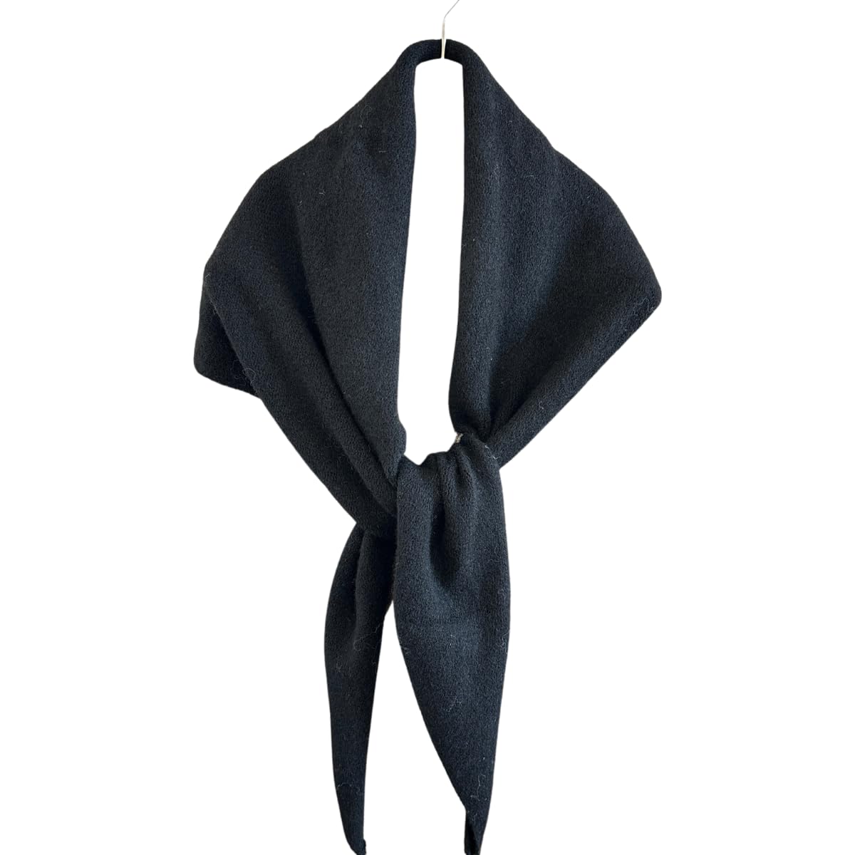 ThiCc Knitted Triangle Scarf for Women - Y2k 5% Cashmere Blend Warm Neck Warmer Minimalist Triangle Shawl Soft Cozy Headscarf for Fall Winter Old Money Aesthetic Neckerchief (Black)