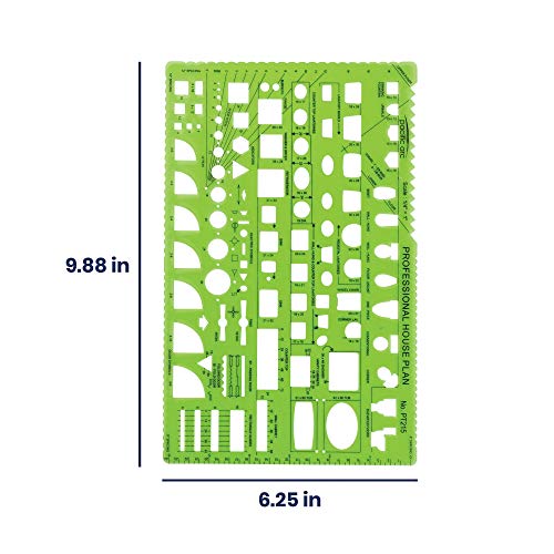 Image of Pacific Arc Professional House Plan Template Guide, with Doors, Appliances, Plumbing Fixtures