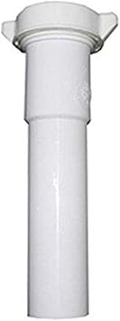 LASCO 03-4341 White Plastic Tubular 1-1/4-Inch by 6-Inch Slip Joint Extension with Nut and Washer