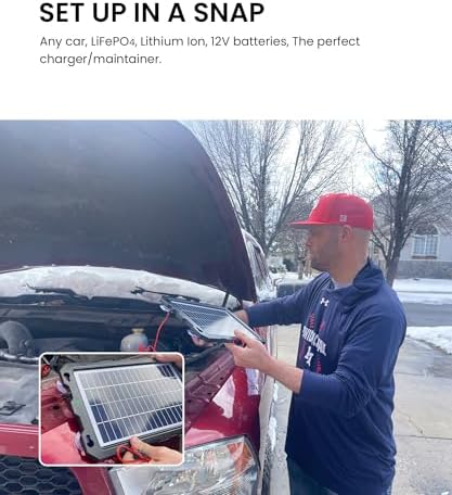 POWOXI 7.5W 12V Solar Battery Charger Trickle Maintainer Kit for Car - 3