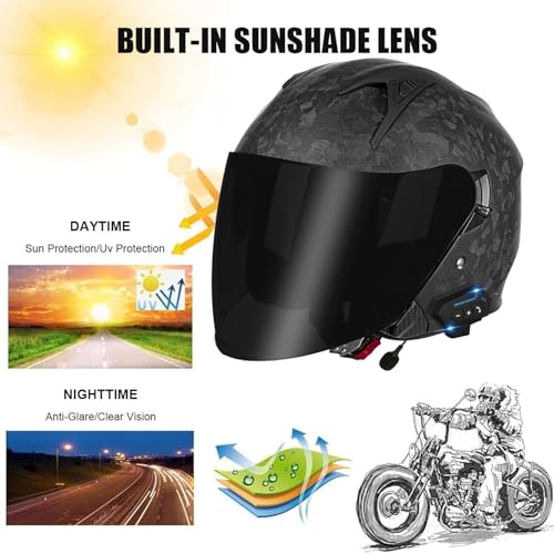 Casque scooter Bluetooth résistant au vent avec double visière