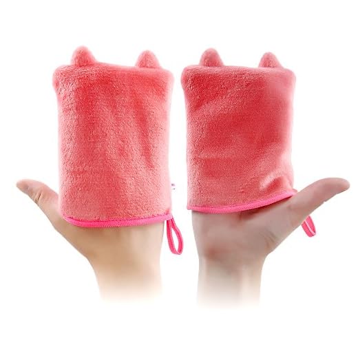 Makeup Remover Mitt 2-Pack - with Just Water Remove Make up off Face and Eye - Reusable, Machine Washable and Chemical Free - Replaces Towelettes, Pads, Wipes, Oil and Cleansers