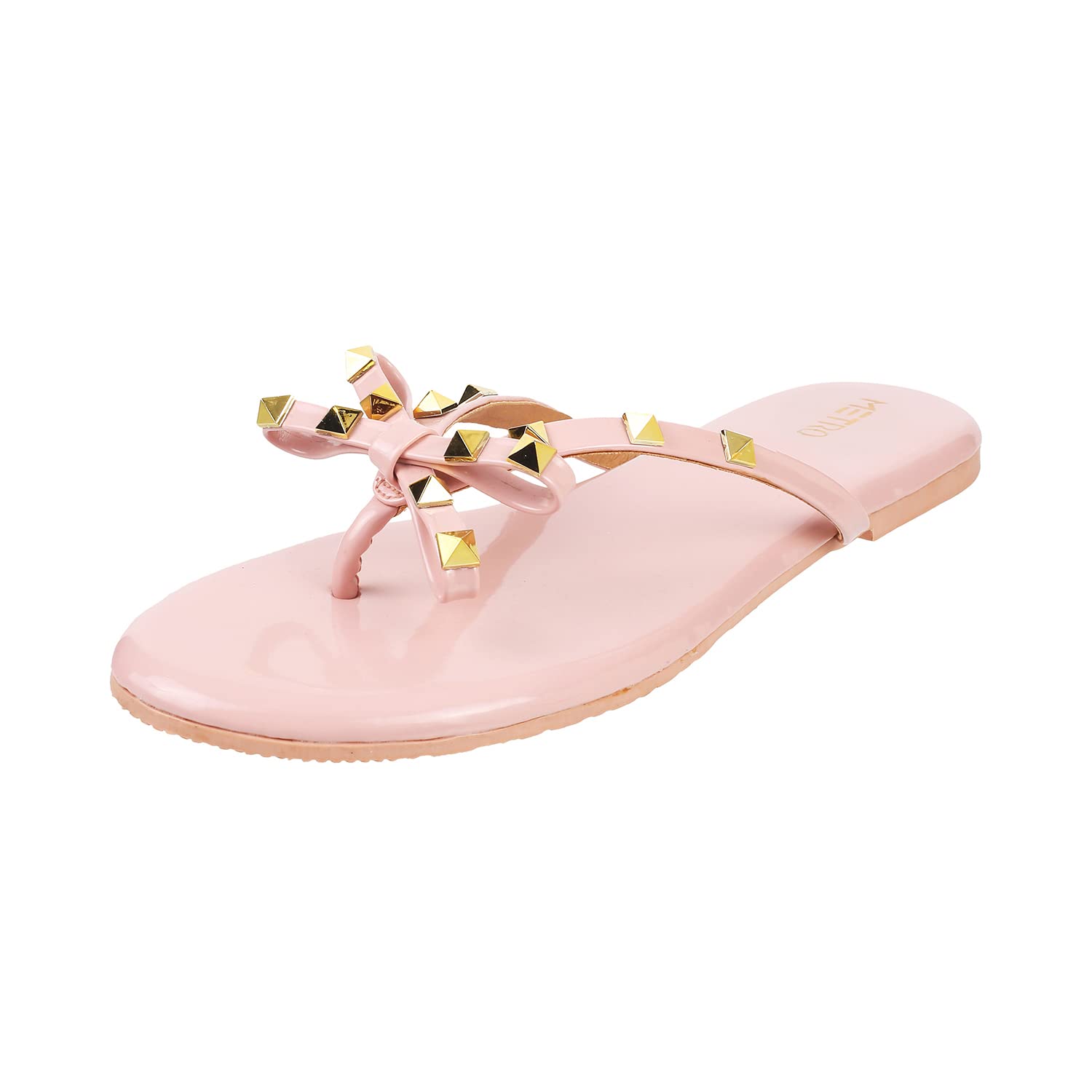 Metro Women Peach Synthetic Leather Flat Fashion Slipper UK/5 EU/38 (32-1759) (B0BM7XXWFZ) Amazon Price History, Amazon Price Tracker