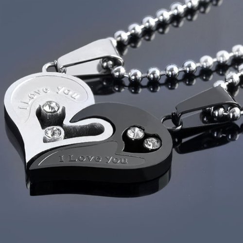 Zysta Collana Set Pendente a Forma di Cuore Diviso...