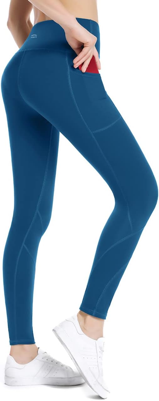 ALONG FIT High Waisted Leggings for Women with 3 Pockets, Tummy Control Yoga Pants for Workout Yoga Casual