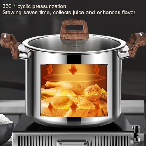 Food Grade Stainless Steel Soup Pot,Heavy Duty Cooking Pot with Lid,Multipurpose Nonstick Sauce Pan,for Induction Cooker,Gas Stove Cooking Pot(26cm) - Image 6