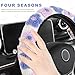 Sbulhia Plush Flowers Steering Wheel Cover, 15 inch Anti-Slip Breathable Steering Wheel Protector Cute Floral Decor, Elastic Soft Wheel Cover Universal Fit for Most Vehicles (Light Purple)
