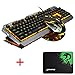 Produktbild LexonElec Gaming-Tastatur-Maus-Set Combo Wired V1 LED Hintergrundbeleuchtung Multimedia USB Ergonomische Gaming-Tastatur Metall Wasserdicht + 3200 DPI einstellbar 7 Farben Atmen Licht Optische Gamer