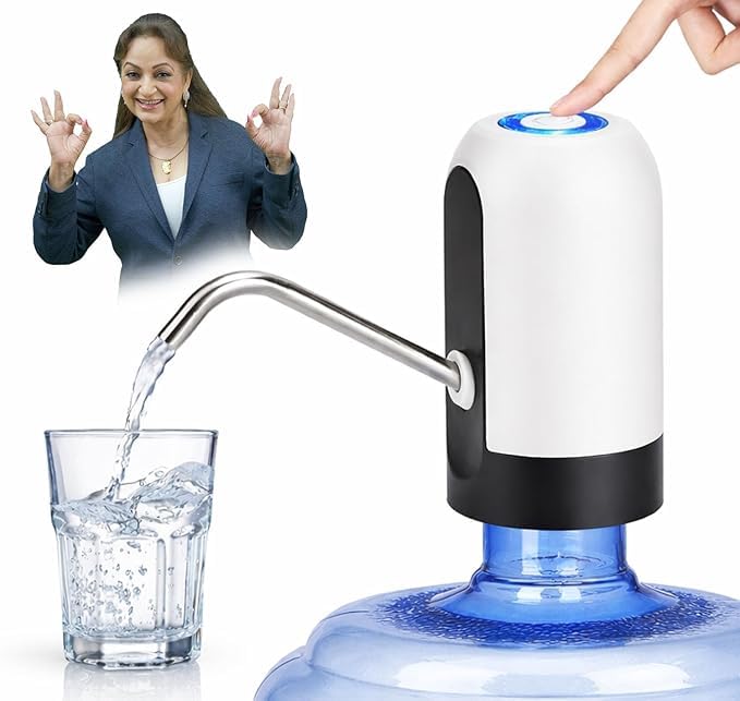 Automatic Electric Water Dispenser Pump for 20 Litre Bottle Portable Water Pump Dispenser for Home, Office, and Outdoors | 1200 mAh C-Type Fast Charging Battery (Black)-image-27