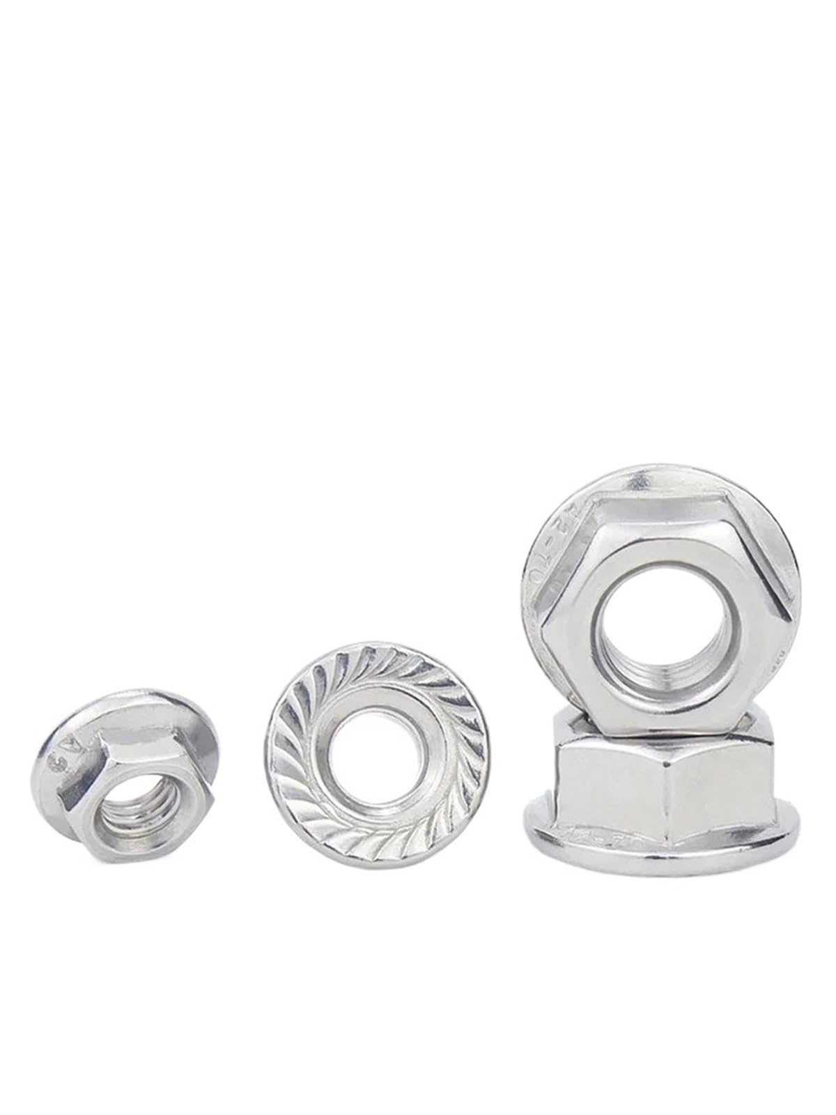 Dadi esagonali con flangia seghettata Filettatura fine metrica in acciaio inossidabile 304 M8 M10 M12(M10x1.25-3pcs)