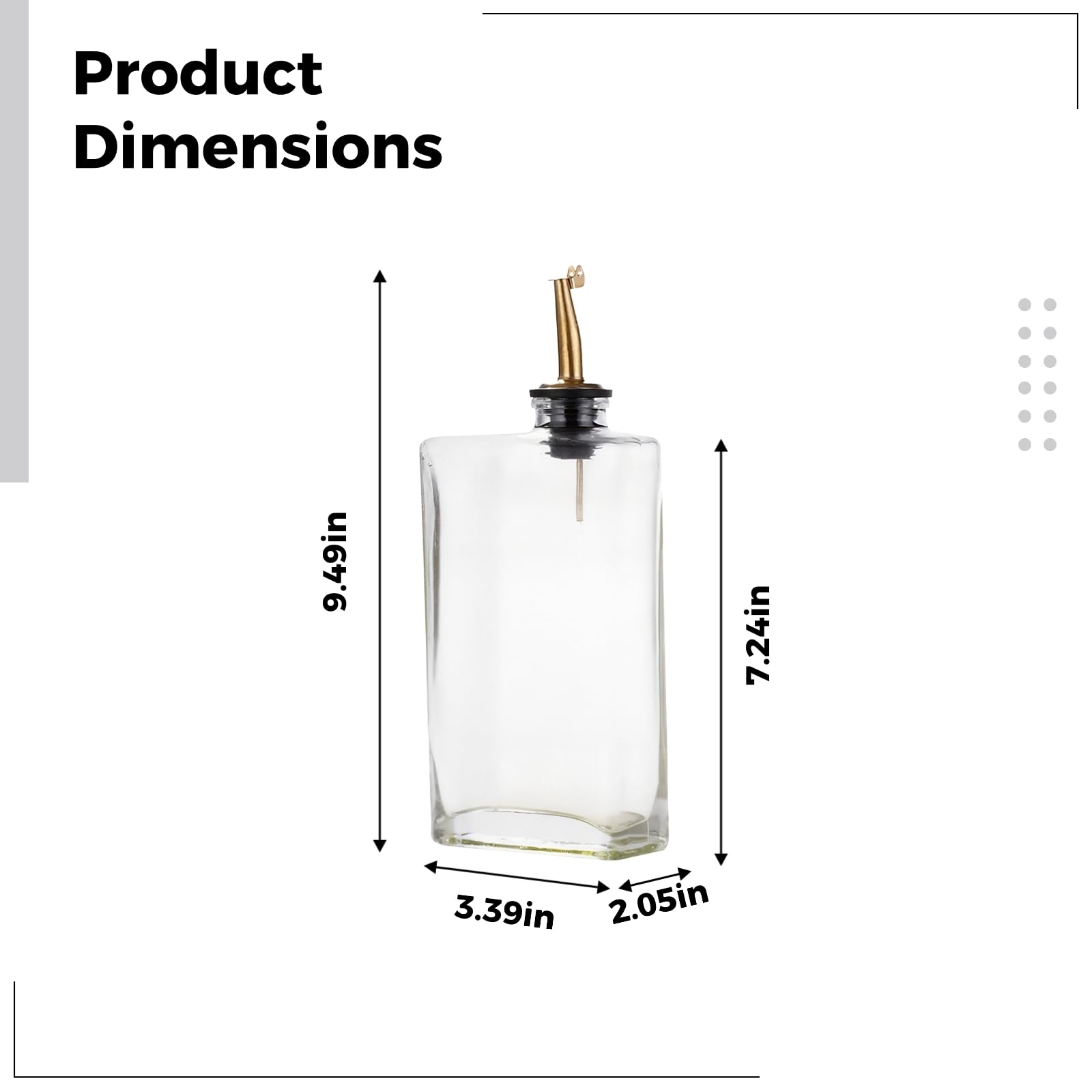 2 Stk. Honigspender Glas Set, 500 ml, zweiteiliges Öl und Essig Flaschen Set für die Küche, mit Trichter und Etiketten, tropffreier Ausguss, sauber dosieren, inklusive Ausgießer und Etiketten