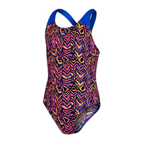 Speedo Girl's Allover Splashback Pink/Blue Swimsuit Swimming Costume