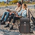 Picnic Backpack for 4, Insulated Cooler Bag with Blanket, Brown - Image 2