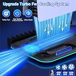 Kawaye PS5/Slim/Pro Stand and Cooling Station for PlayStation 5 Consoles, PS5/Pro/Slim Accessories with 3-Level Cooler Fan, PS5 Controller Charger, Cooling Satnd, Headset Holder, 15 Game Slots, Black