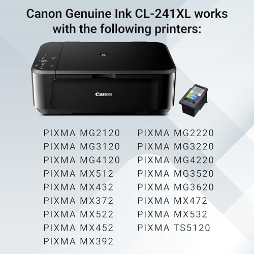 Canon CL-241 XL Genuine Color Ink Cartridge, Compatible with MG2120/3120/4120, MX512/432/472/372/392/522/532/452, MG2220/3220/4220/3520/3620, TS5120 - image 4