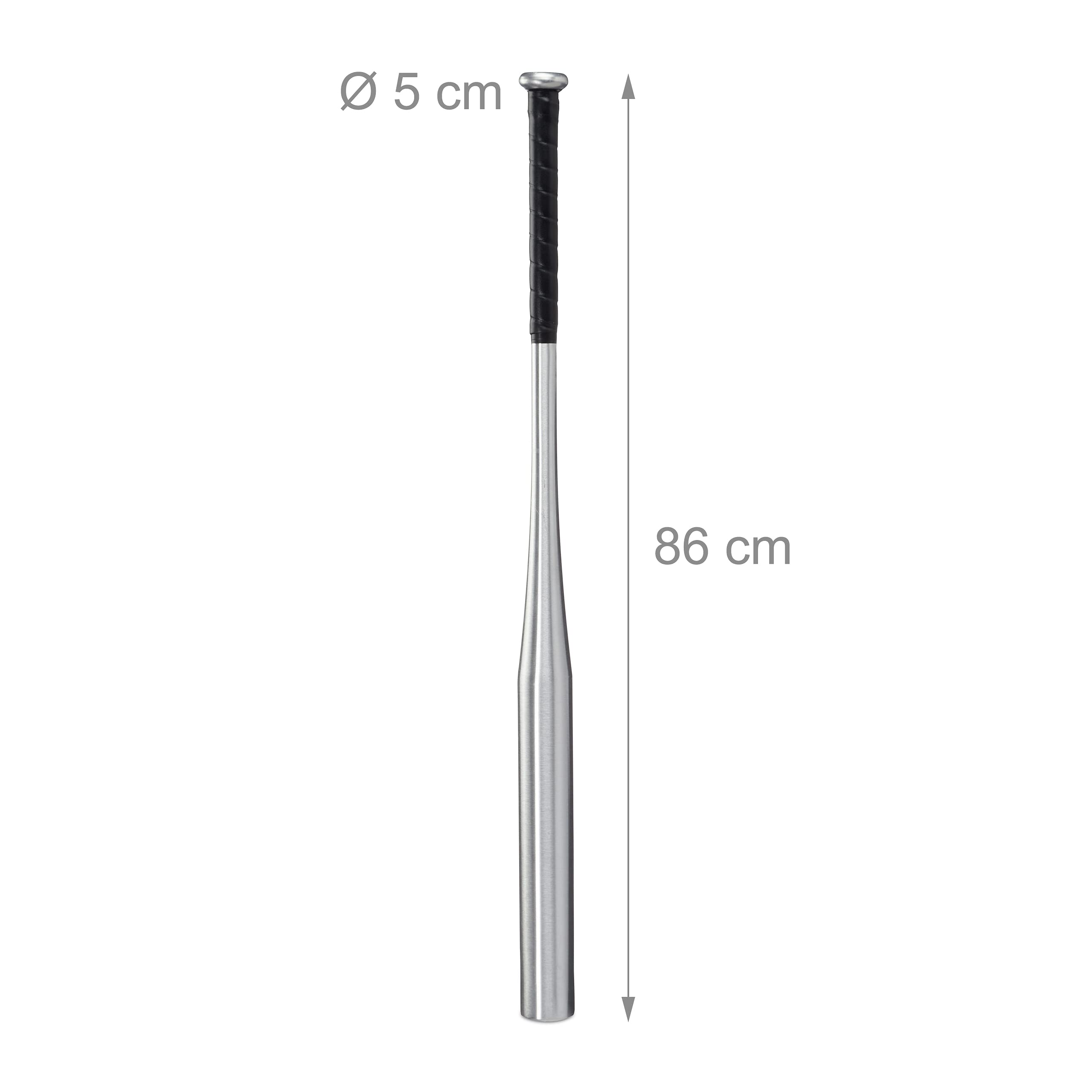 Relaxdays Batte de baseball légère en aluminium avec poignée antidérapante Argenté 34"