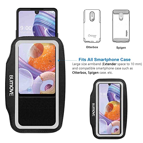 Lg Stylo 6, 5, 4 Armband, Bumove Gym Running Workouts Phone Arm Band For Lg Stylo 6 5 4 With Card Holder (Black) #TOP5